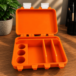 MY PROTOCOL Triple Vial Storage Case opend MY PROTOCOL Triple Vial Storage Case – Premium 3D Printed Organizer